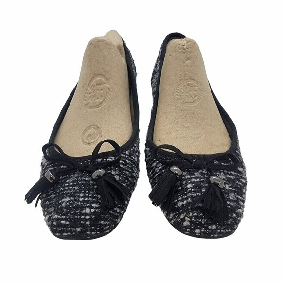 Alfani Women's Camroon T Ballet Flats Size 7 M Black/White ballerina shoes bow - Picture 3 of 6